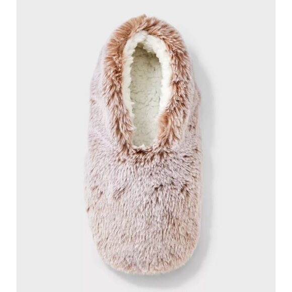 Faux-Fur Slipper Socks M/L 8-10 By Auden Lined For Warmth Slip-Resistant Soles 1 - Picture 8 of 9